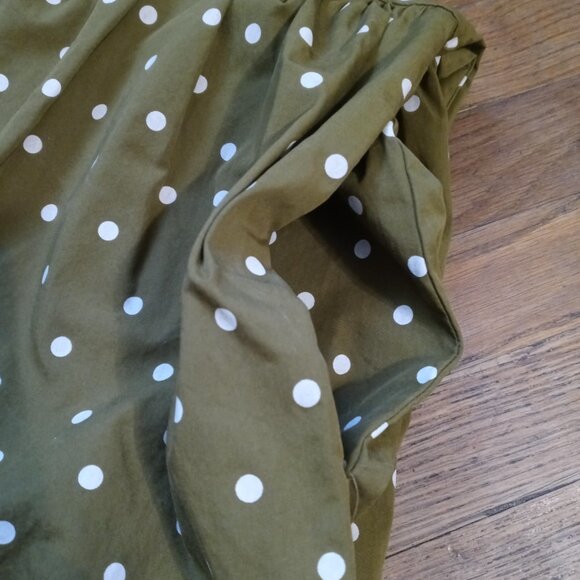 MADEWELL ruffle-sleeve button-front mini dress in polka dot (sz2) - Picture 10 of 14